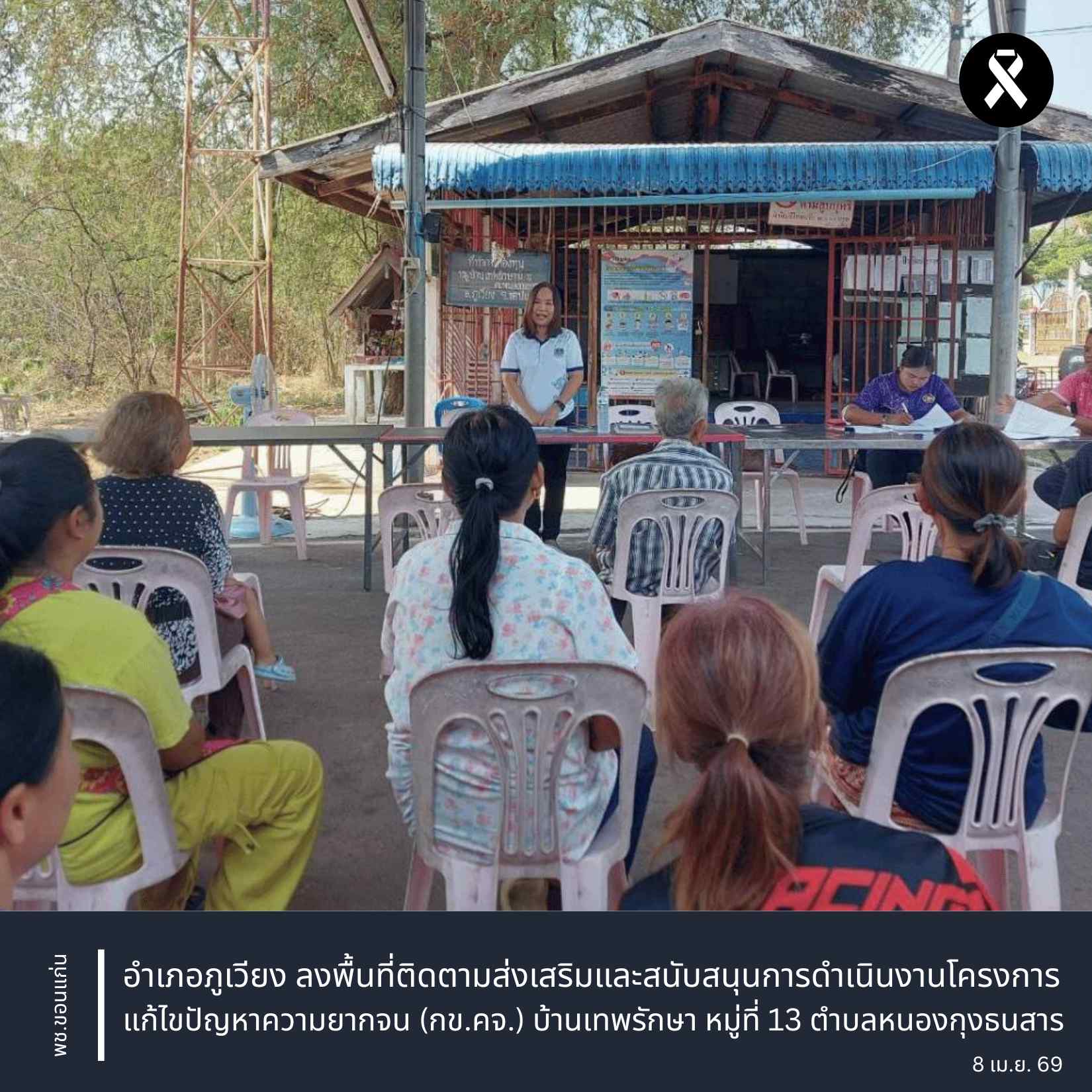 พช.ขอนแก่น : อำเภอภูเวียง ลงพื้นที่ติดตาม ส่งเสริมและสนับสนุนการดำเนินงานโครงการแก้ไขปัญหาความยากจน (กข.คจ.) บ้านเทพรักษา หมู่ที่ 13 ตำบลหนองกุงธนสาร