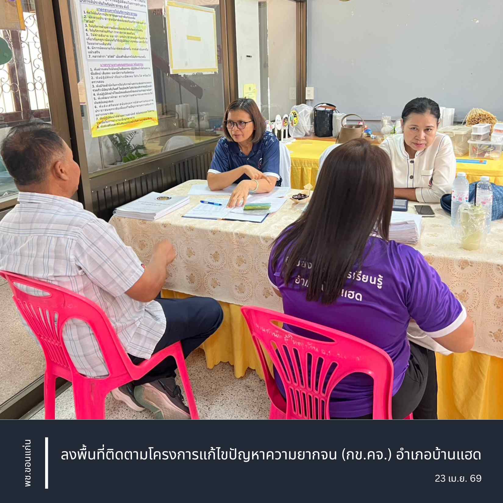 พช.ขอนแก่น : ลงพื้นที่ติดตามโครงการแก้ไขปัญหาความยากจน (กข.คจ.) อำเภอบ้านแฮด